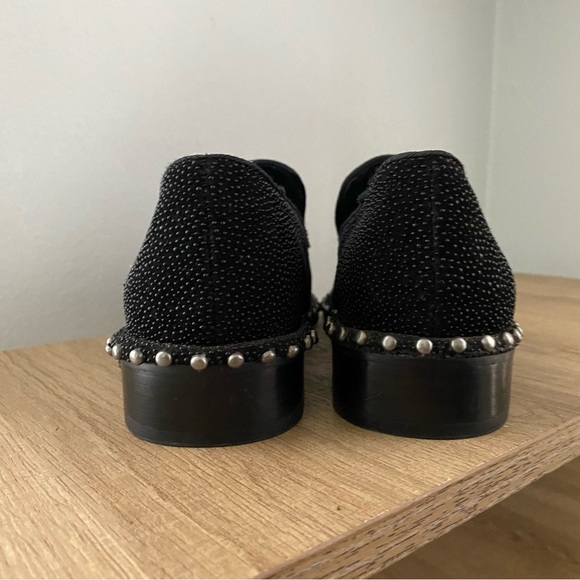 Adrianna Papell Black Leather Studded Loafers - Picture 7 of 11